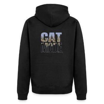 Black Funny Sayings Quote Cat Persian Geek - Unisex Premium Organic Zip Hoodie - black - Back - Nico (187cm)