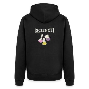 Science - Unisex Premium Organic Zip Hoodie - black - Back - Nico (187cm)