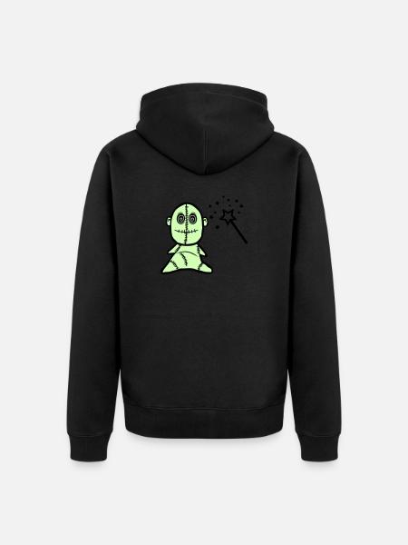 Voodoo Doll - Unisex Premium Organic Zip Hoodie - black