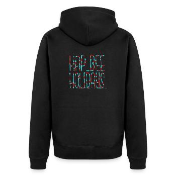 couples honeybee dinosaur fan bodybuilder comic - Unisex Premium Bio Zip Hoodie - Schwarz - Hinten - Nico (187cm)