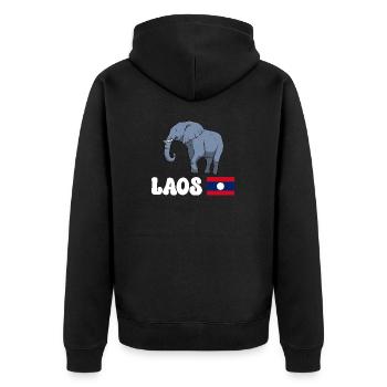 Laos Lao Drapeau Laotien éléphant Lao I cadeau - Veste à capuche bio Premium Unisexe - noir - Dos - Nico (187cm)