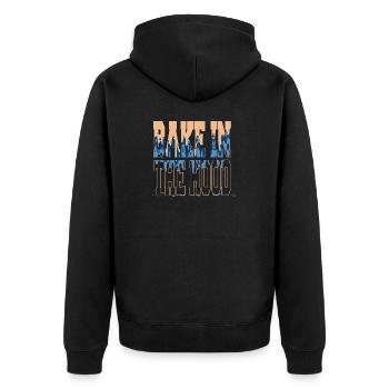 pampered chef cook cool chef curry happy - Unisex Premium Bio Zip Hoodie - Schwarz - Hinten - Nico (187cm)