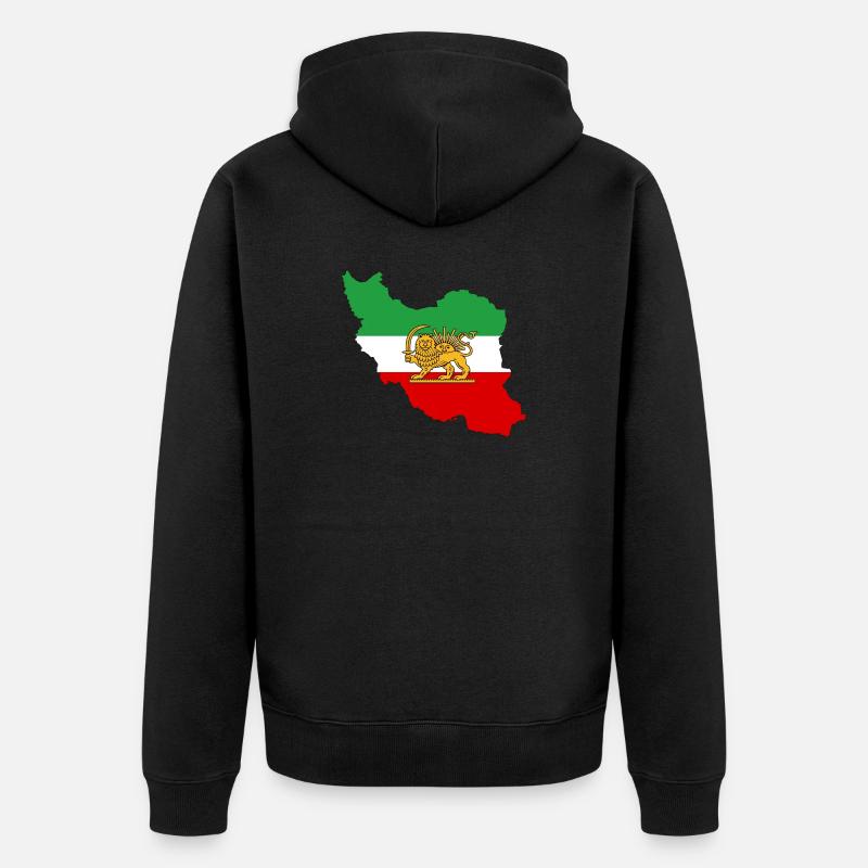 IRAN Iran - Drapeau persan - Veste à capuche bio Premium Unisexe - noir