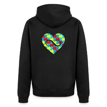 Autisme Infini Amour Pour Enfant Autiste Mignon Autisme - Veste à capuche bio Premium Unisexe - noir - Dos - Nico (187cm)