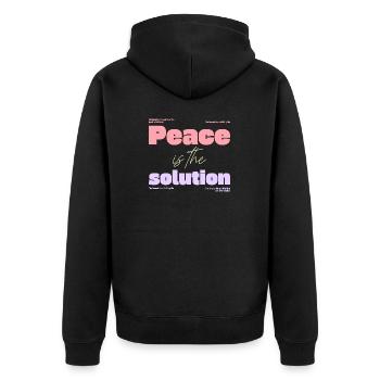 Geistige Gesundheit - Unisex Premium Bio Zip Hoodie - Schwarz - Hinten - Nico (187cm)