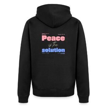 Geistige Gesundheit - Unisex Premium Bio Zip Hoodie - Schwarz - Hinten - Nico (187cm)