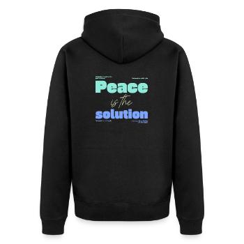 Geistige Gesundheit - Unisex Premium Bio Zip Hoodie - Schwarz - Hinten - Nico (187cm)