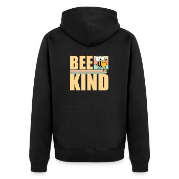 Be Kind Cute Honey Kindness Bee Love Inspirational - Unisex Premium Organic Zip Hoodie - black - Back - Nico (187cm)