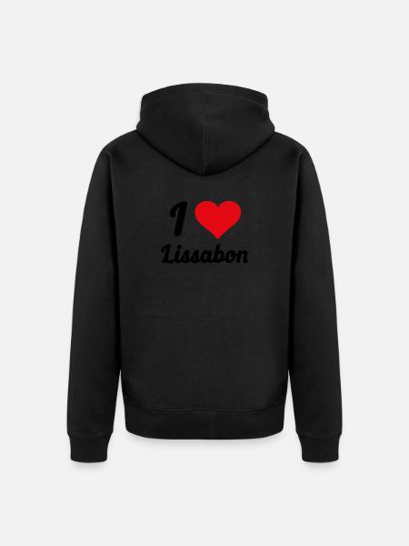 I Love Lissabon - Unisex Premium Bio Zip Hoodie - Schwarz