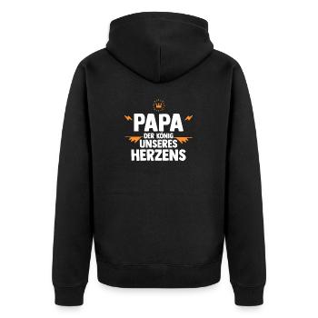 Papa Fête des pères Papa - Veste à capuche bio Premium Unisexe - noir - Dos - Nico (187cm)