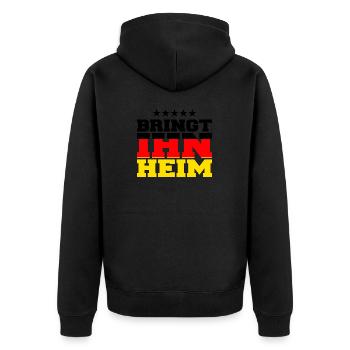 bringt ihn heim! WM pokal - Unisex Premium Bio Zip Hoodie - Schwarz - Hinten - Nico (187cm)