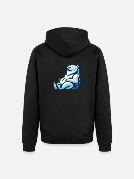 Cool Ice Bear - Unisex Premium Organic Zip Hoodie - black
