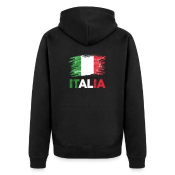 Italia Italian Italian Italy - Unisex Premium Organic Zip Hoodie - black - Back - Nico (187cm)