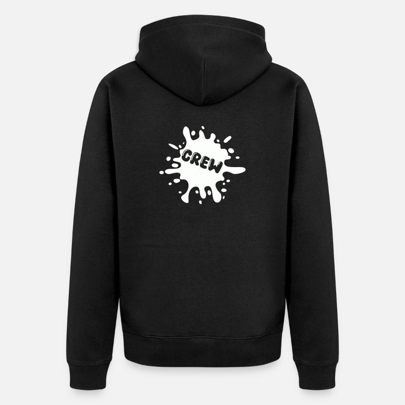 crew klecks splatter - Unisex Premium Bio Zip Hoodie - Schwarz