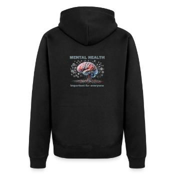 Gesundheit - Unisex Premium Bio Zip Hoodie - Schwarz - Hinten - Nico (187cm)
