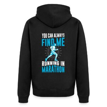 Jogging Saying for Running - Runners - Unisex Premium Organic Zip Hoodie - black - Back - Nico (187cm)
