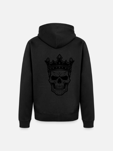 King Skull - Unisex Premium Organic Zip Hoodie - black