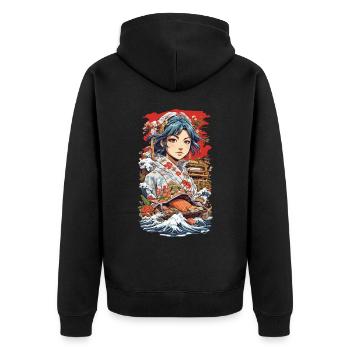 Anime Sushi Aesthetics: Manga Master - Veste à capuche bio Premium Unisexe - noir - Dos - Nico (187cm)