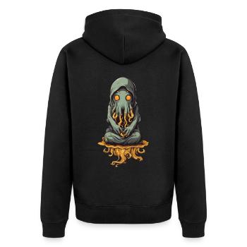 Monstre visqueux tentacule d’Halloween - Veste à capuche bio Premium Unisexe - noir - Dos - Nico (187cm)