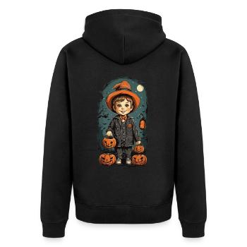 Rétro Halloween Kid Trick or Treat Design - Veste à capuche bio Premium Unisexe - noir - Dos - Nico (187cm)