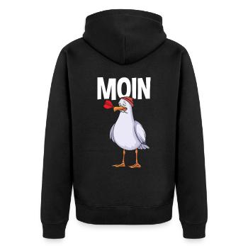 Mouette de Moin - Veste à capuche bio Premium Unisexe - noir - Dos - Nico (187cm)