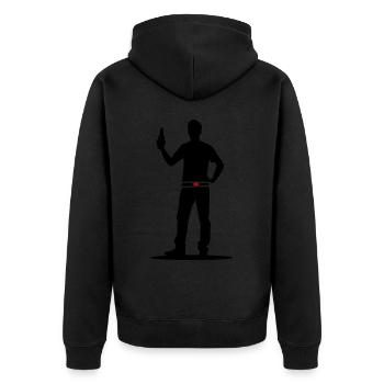 Boire de la bière Silhouette - Veste à capuche bio Premium Unisexe - noir - Dos - Nico (187cm)