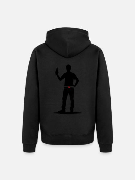 Drinking Beer Silhouette - Unisex Premium Organic Zip Hoodie - black