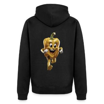 Paprika Geschenk - Unisex Premium Bio Zip Hoodie - Schwarz - Hinten - Nico (187cm)