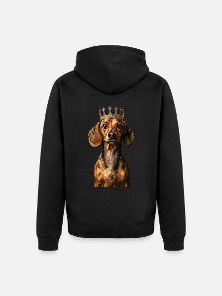 Jamnik - Ekologiczna rozpinana bluza z kapturem Premium unisex - czarny