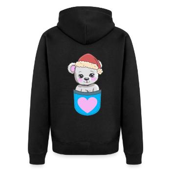 Enfant Enfants Père Noël Père Noël Teddy - Veste à capuche bio Premium Unisexe - noir - Dos - Nico (187cm)