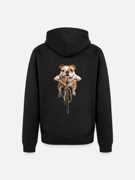 Bulldogge - Unisex Premium Bio Zip Hoodie - Schwarz