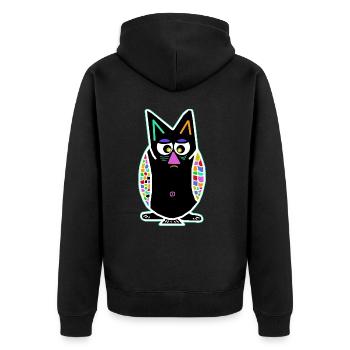 Hibou hiboux33 oiseau nocturne enfants bébés oiseaux - Veste à capuche bio Premium Unisexe - noir - Dos - Nico (187cm)