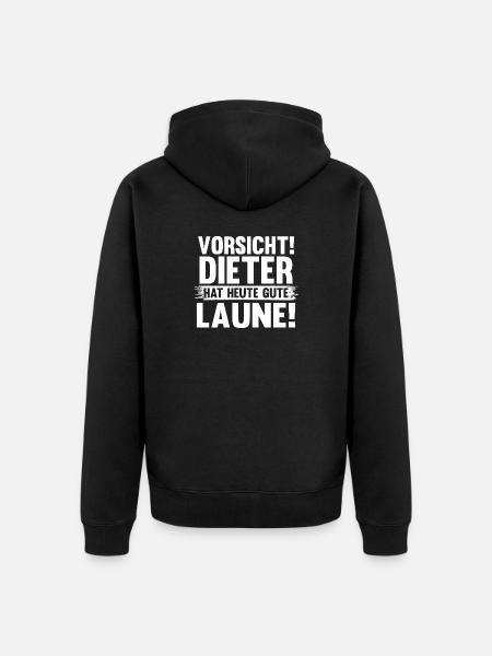 First name Dieter - Unisex Premium Organic Zip Hoodie - black
