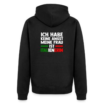 Italia Italiener Italienisch Italien - Unisex Premium Bio Zip Hoodie - Schwarz - Hinten - Nico (187cm)