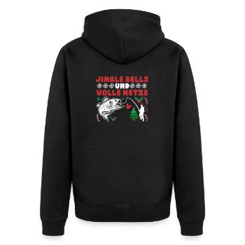 Weihnachtsmann Angeln Weihnachtsfest Weihnachten - Unisex Premium Bio Zip Hoodie - Schwarz - Hinten - Nico (187cm)