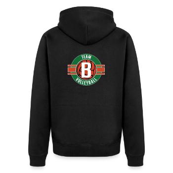 Volleyball Team B Mannschaft Spielerin Spiel - Unisex Premium Bio Zip Hoodie - Schwarz - Hinten - Nico (187cm)