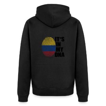 Kolumbien - Unisex Premium Bio Zip Hoodie - Schwarz - Hinten - Nico (187cm)
