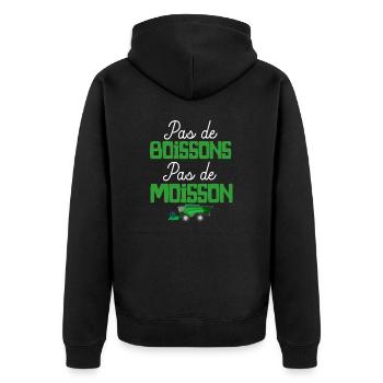Pas de boissons pas de moisson cadeau agriculteur - Veste à capuche bio Premium Unisexe - noir - Dos - Nico (187cm)