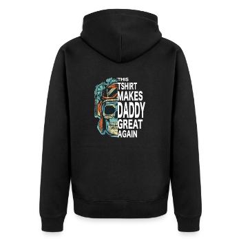 Legendaddy bester Papa best daddy der Welt Legende - Unisex Premium Bio Zip Hoodie - Schwarz - Hinten - Nico (187cm)