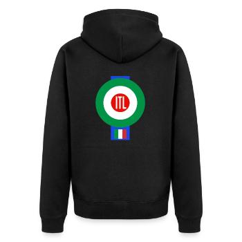 Italian - Unisex Premium Organic Zip Hoodie - black - Back - Nico (187cm)