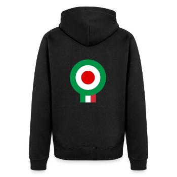 Italia - Unisex Premium Organic Zip Hoodie - black - Back - Nico (187cm)
