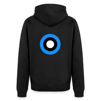 Estland - Unisex Premium Bio Zip Hoodie - Schwarz - Hinten - Nico (187cm)