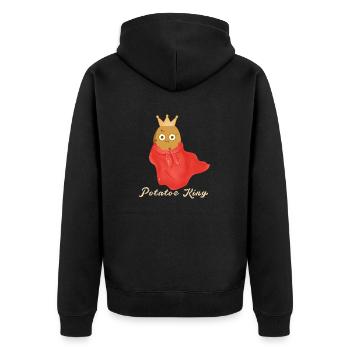 potato,king,king,potato king,potatoe king - Unisex Premium Organic Zip Hoodie - black - Back - Nico (187cm)