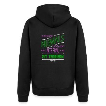 ehefrau beste oma der welt spruch großmutter - Unisex Premium Bio Zip Hoodie - Schwarz - Hinten - Nico (187cm)