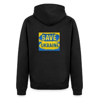 Ukraine - Veste à capuche bio Premium Unisexe - noir - Dos - Nico (187cm)