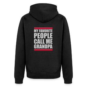 People Call Me Grandpa - Unisex Premium Organic Zip Hoodie - black - Back - Nico (187cm)
