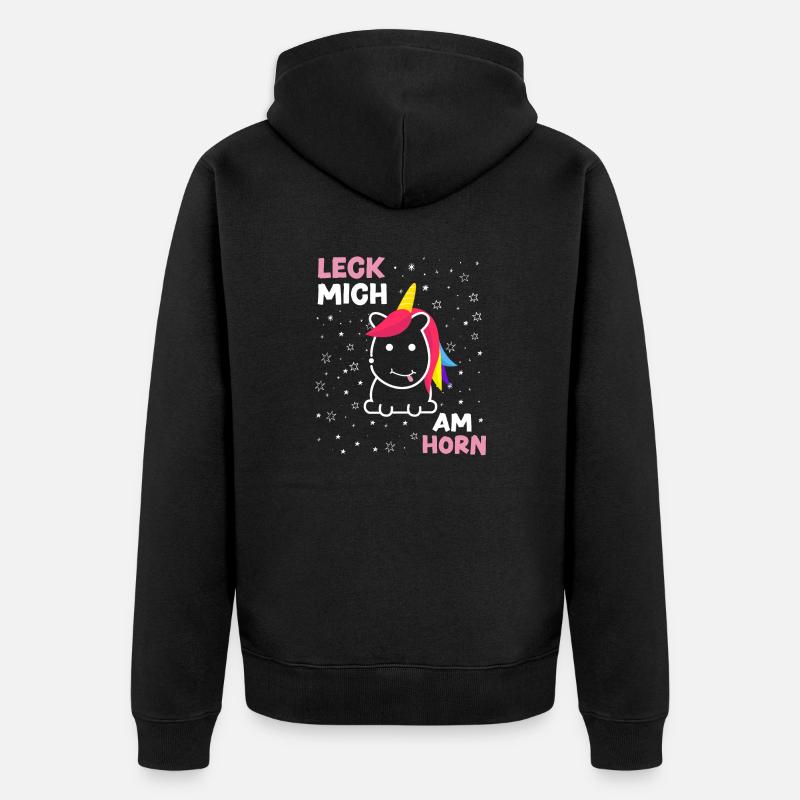 Einhorn - Unisex Premium Bio Zip Hoodie - Schwarz