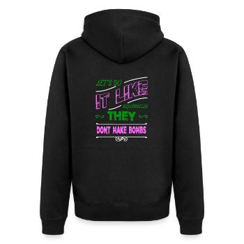 1960s quote hippie fun hippy awesome family - Unisex Premium Bio Zip Hoodie - Schwarz - Hinten - Nico (187cm)