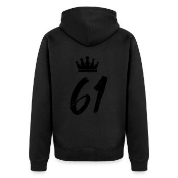 61 Couronne numérique - Veste à capuche bio Premium Unisexe - noir - Dos - Nico (187cm)