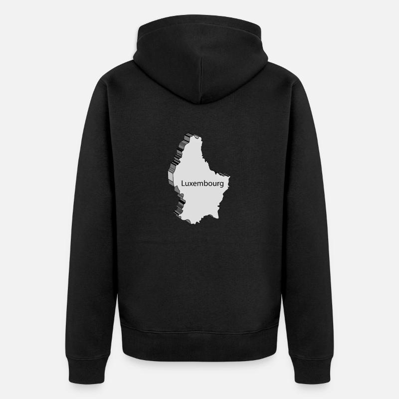 Carte 3D du Luxembourg - Veste à capuche bio Premium Unisexe - noir